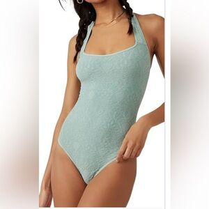 Free People intimately NWOT With Love Bodysuit in Blue Surf XS/S